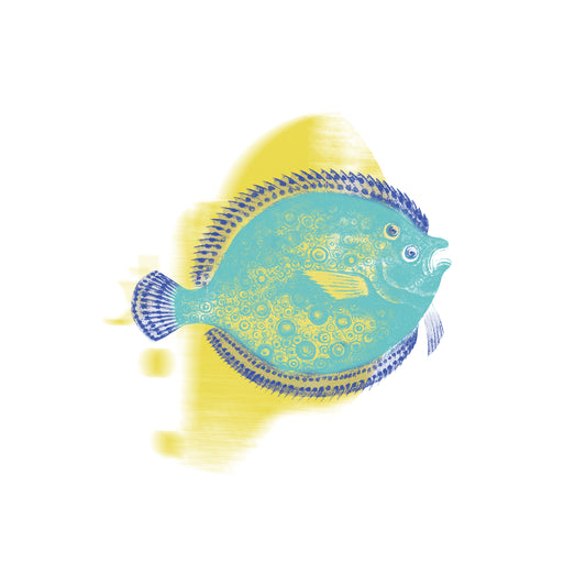 Бяла тениска с принт риба |