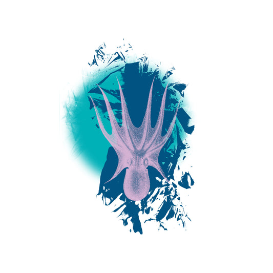 Бяла тениска с принт октопод |||